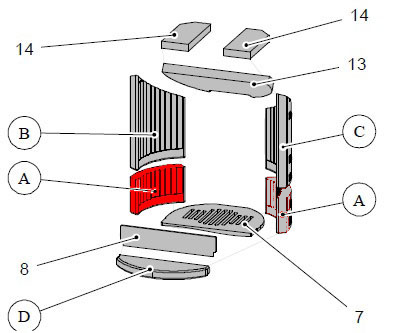 Haas+Sohn Ficus III 287.12 Seitenstein links unten Feuerraumstein