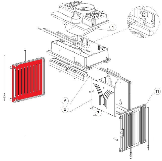 La Nordica Focolare 70 Piano Seitenplatte links A