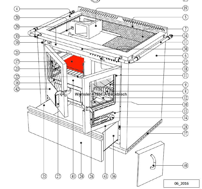 Wamsler K135F/A Backblech 